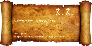 Kersner Katalin névjegykártya